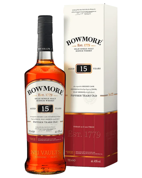 Bowmore 15YO Single Malt Old Scotch Whisky 700ml ABV: 43%