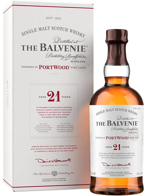 Balvenie 21 Year Old Portwood Finish Single Malt Scotch Whisky 700ml, ABV 40%