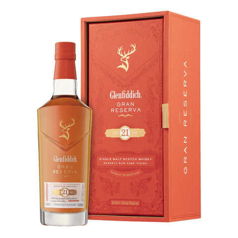 Glenfiddich Gran Reserva 21 Year Old Rum Cask Finish Single Malt Scotch Whisky 700ml ABV 40%