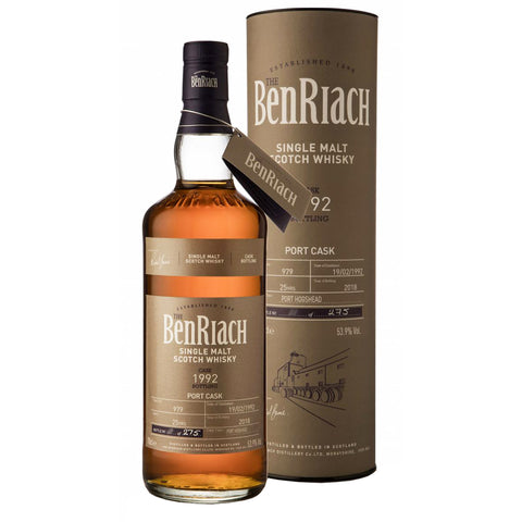 BenRiach 25 Year Old 1992 Single Cask 979 Port Hogshead 700ml, ABV 53.9%