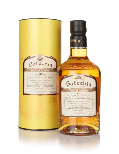 Ballechin 2004 Aged 20 Years 1st Fill Bourbon Cask Matured Single Malt Scotch Whisky (700ml)  ABV: 52.8%