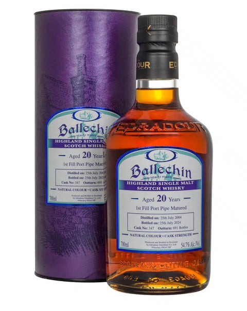 Ballechin 2004 Aged 20 Years 1st Fill Port Pipe Matured Cask #347 Highland Single Malt Scotch Whisky (700ml), ABV: 54.7%
