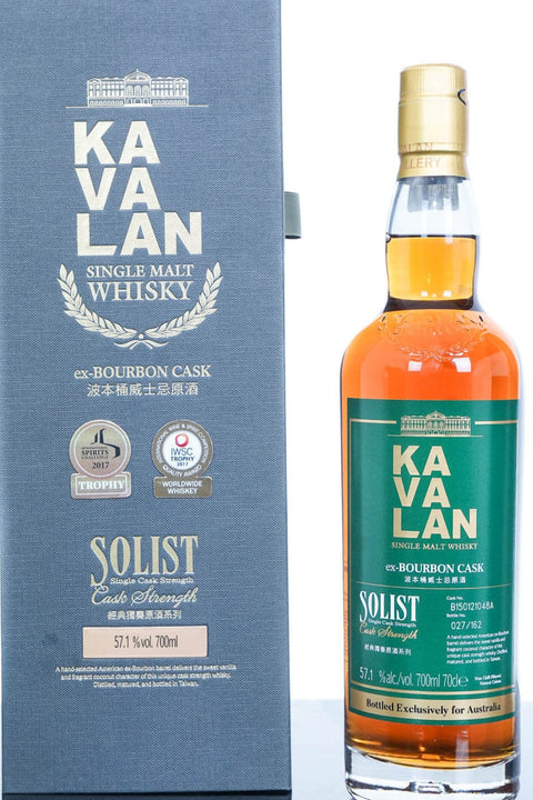 Kavalan Solist Ex Bourbon Cask Strength Taiwanese Single Malt Whisky 700ml ABV: 57.1%
