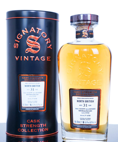 North British 1991 Aged 31 Years Single Grain Scotch Whisky – Cask Strength Collection By Signatory Vintage (700ml)